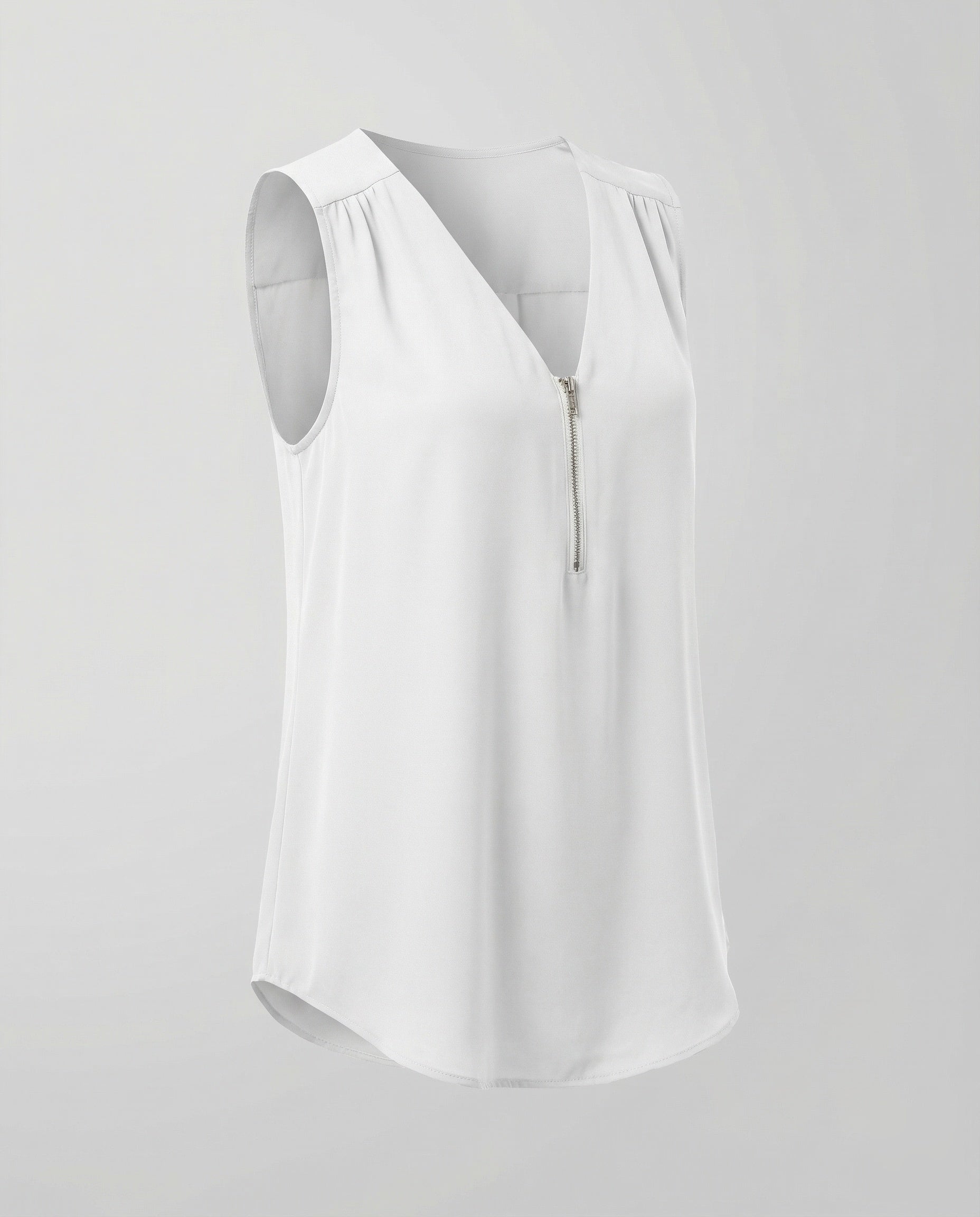 Women's Zip Blouse Top with V-Neck-Fashion Glam