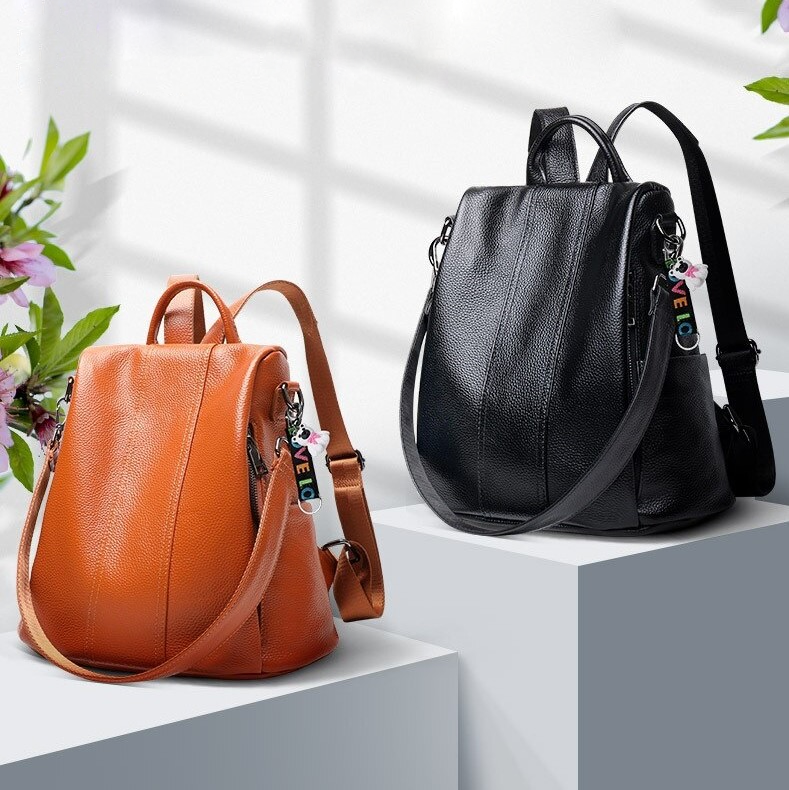 Fashion Glam | Anti-Theft Leather Backpack