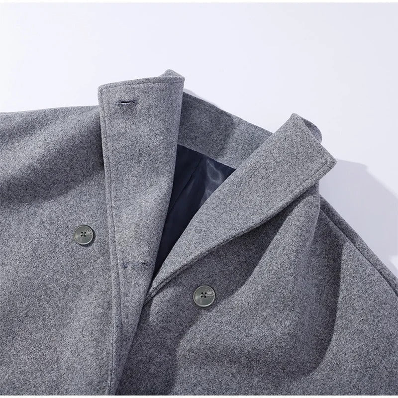 Fashion Glam | Wool Blend Jacket with High Collar and Buttons