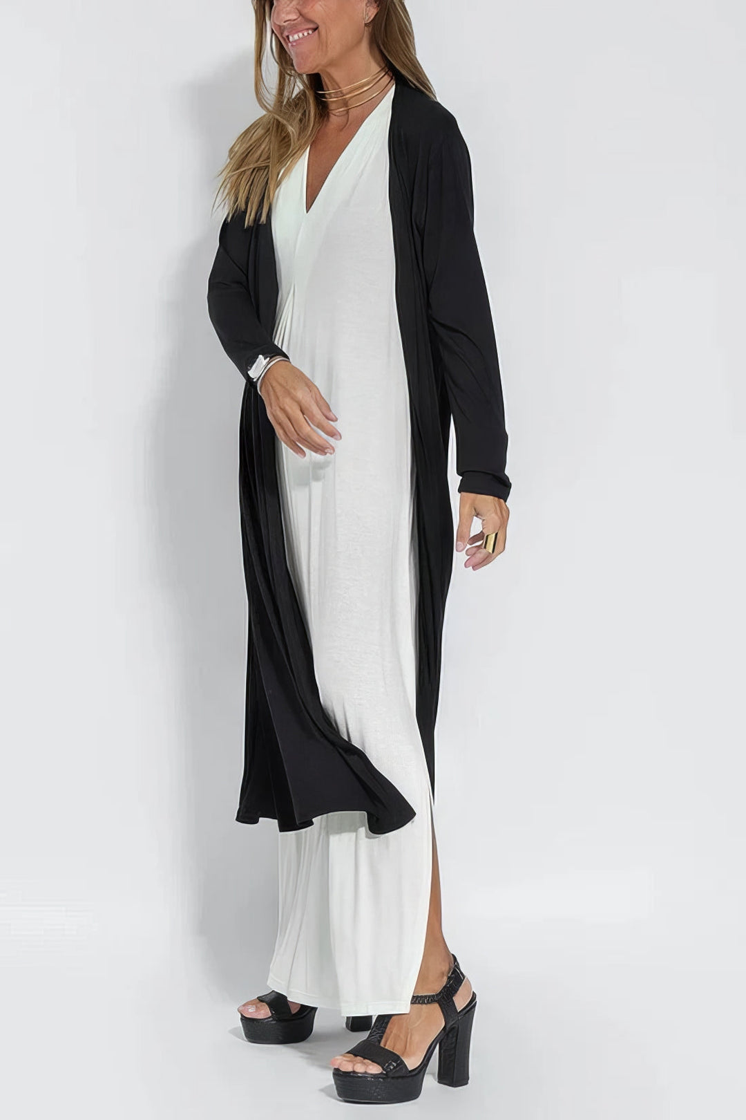 Ellie™ Elegant Long Dress with Cardigan