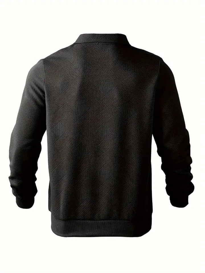 James - Vintage Geometric Design Sweater With Zipper
